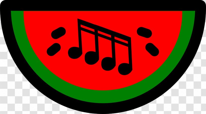 Watermelon Musical Note Sixteenth - Cartoon - Notes On Transparent PNG