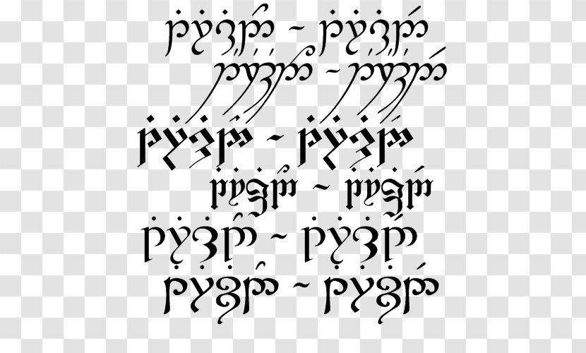 Quenya Aragorn Tengwar Bilbo Baggins Writing - Sentence Transparent PNG