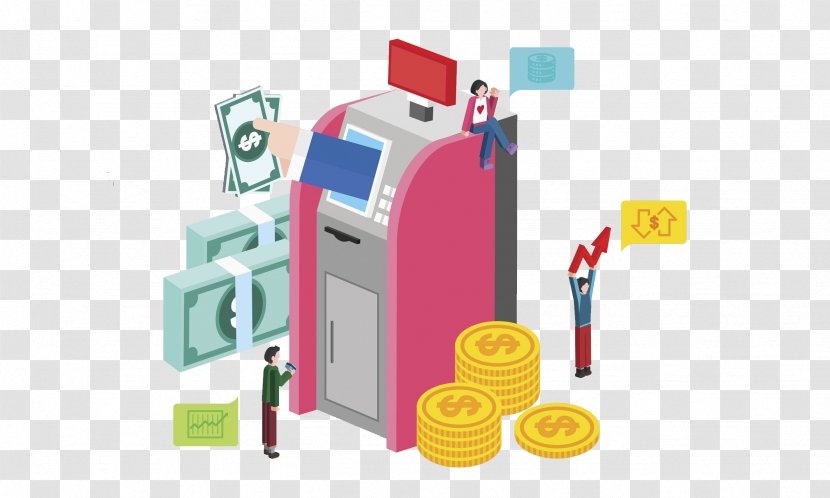 Automated Teller Machine Bank Money Cash - Recycling - Gold Coin Woman Transparent PNG