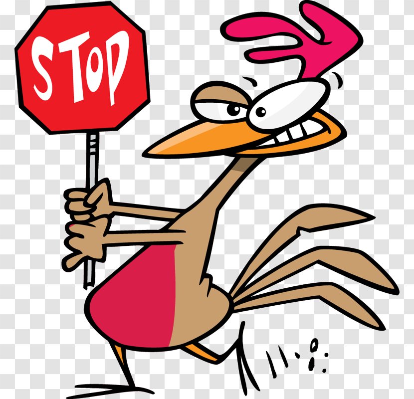 Chicken Stop Sign Cartoon Clip Art - Raw Pictures Transparent PNG