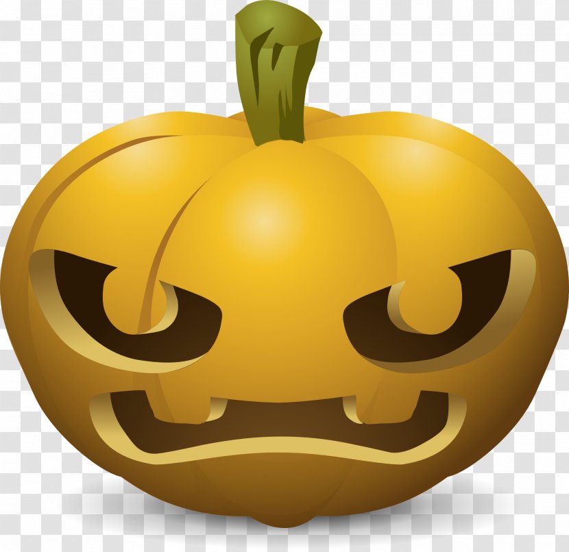Pumpkin Jack-o'-lantern Halloween Clip Art - Fruit Transparent PNG