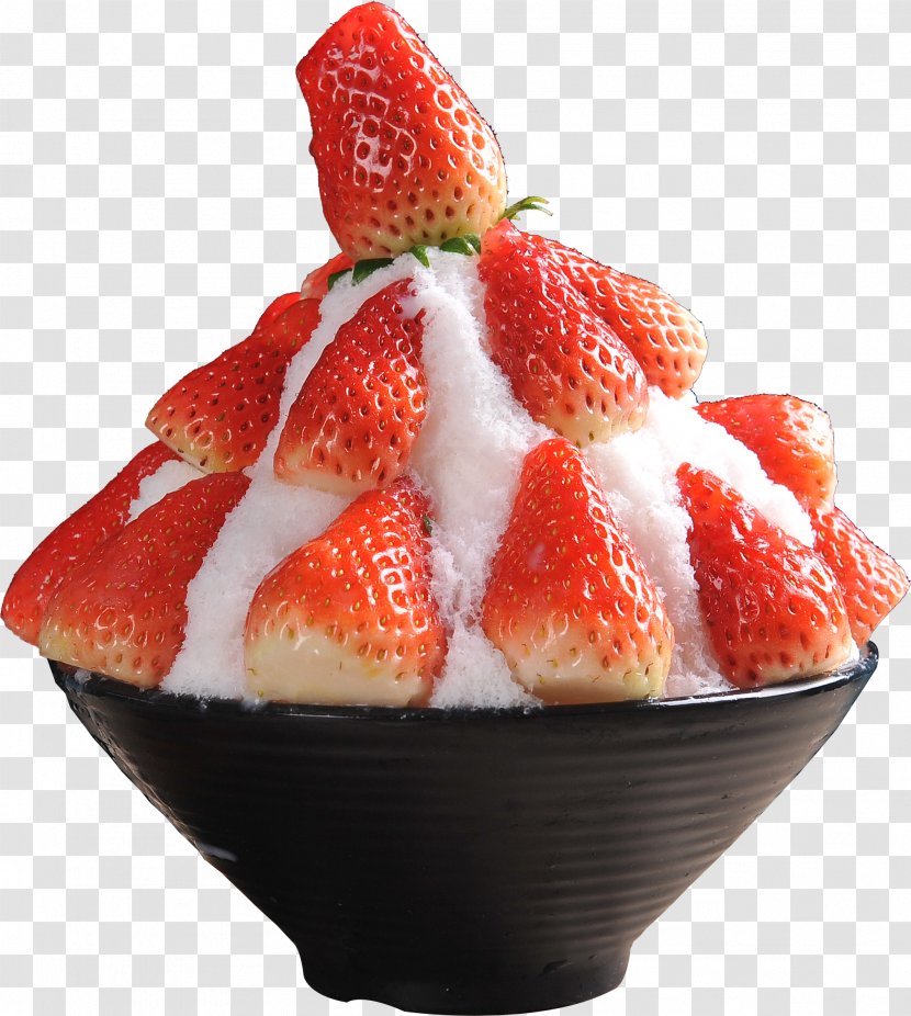 Smoothie Ice Cream Strawberry Baobing - Milk Transparent PNG