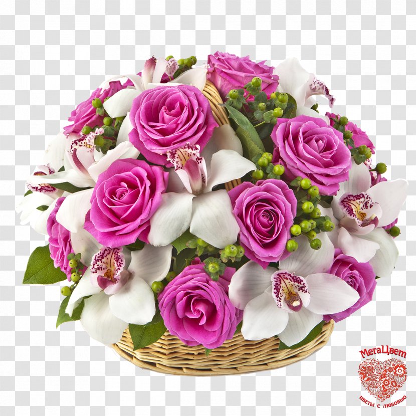 Flower Bouquet Cut Flowers Orchids Rose - Arranging - Basket Transparent PNG