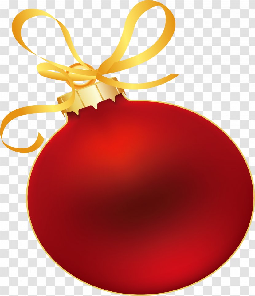 Red Christmas Ornament Clip Art - Gold - Simple Ball Transparent PNG