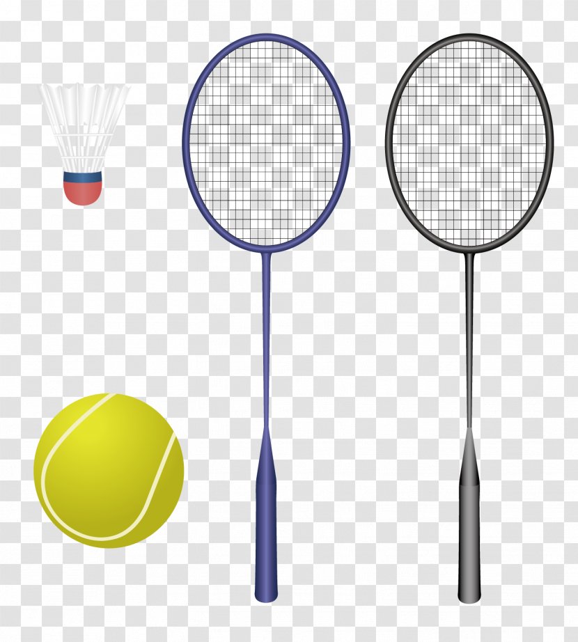 Badminton Racket Sport - Tennis Accessory - Vector Transparent PNG