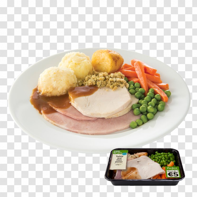 Turkey Ham Sunday Roast Full Breakfast Irish Cuisine - Meal - Dinner Transparent PNG