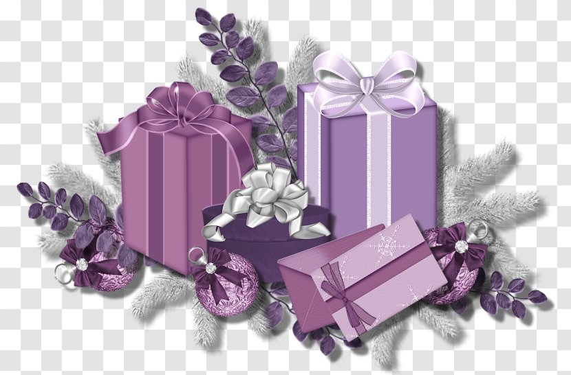 Gift Purple Santa Claus Clip Art - Christmas Decoration - Pink And Presents Transparent PNG