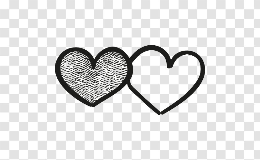 Heart Arrow - Black And White Transparent PNG