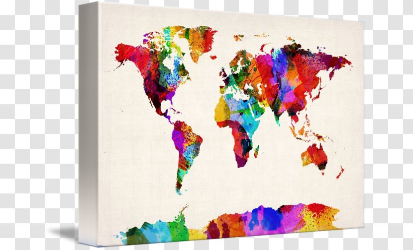 World Map Painting Abstract Art Transparent PNG