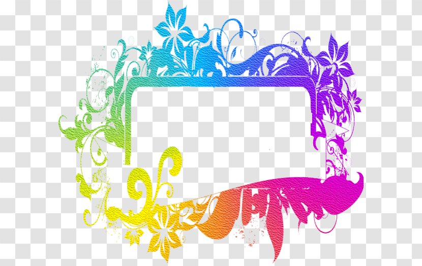 Clip Art Borders And Frames Image Illustration Flower - Neon Transparent PNG