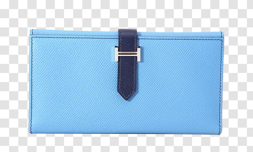 Handbag Hermxe8s Blue Leather - Turquoise - HERMES (Hermes) Sapphire Wallet Long Section Transparent PNG