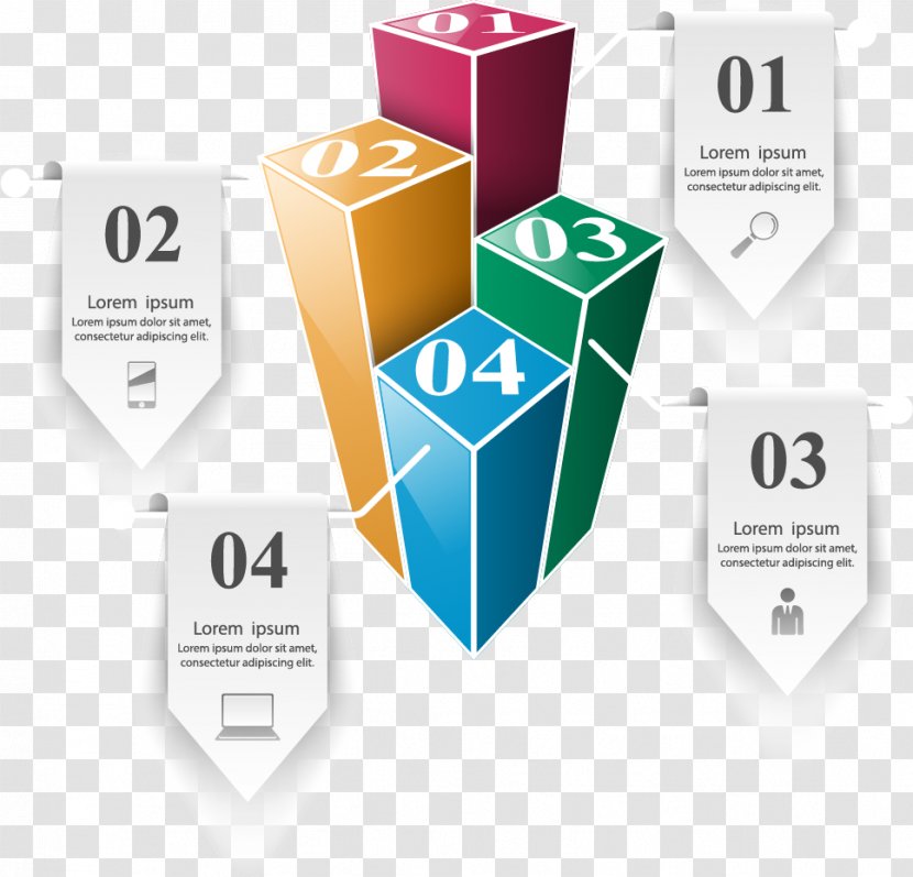 Geometry Infographic - Column - Cube Geometric Step Transparent PNG
