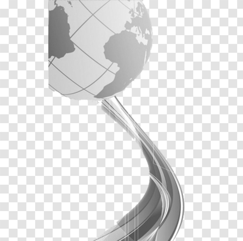 Science And Technology Line - Monochrome - Black White Globe Decoration Transparent PNG