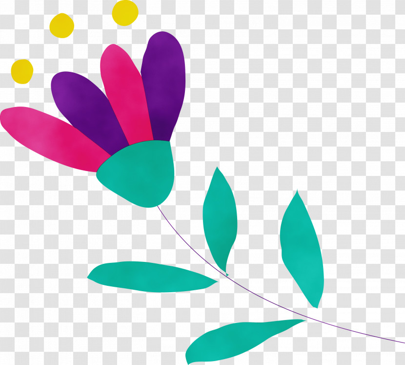 Petal Leaf Teal Flower Plants Transparent PNG