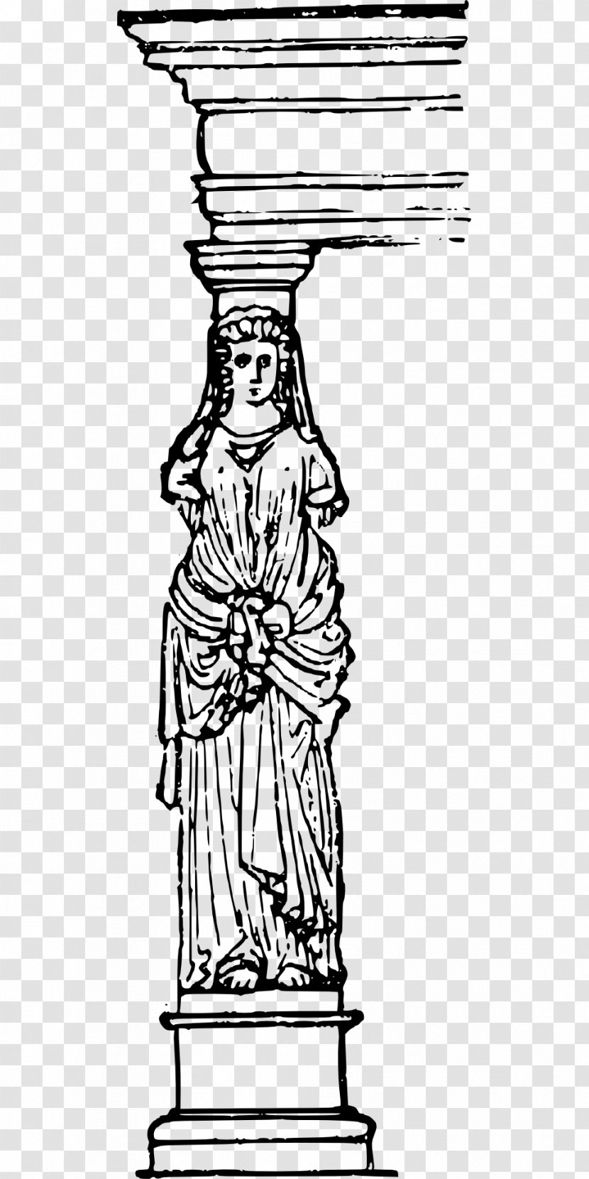 Caryatid Drawing Sculpture Clip Art - Column Transparent PNG