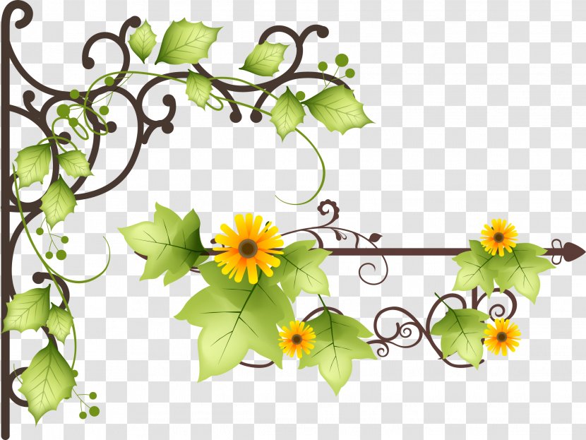 Poster Green Flower Background Element - Color - Floristry Transparent PNG