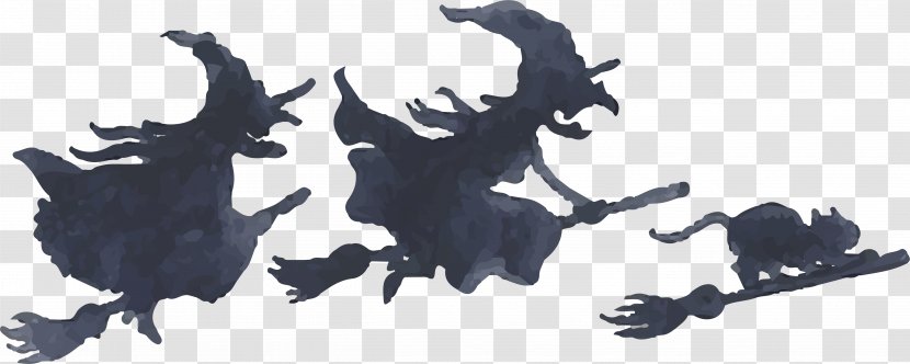 Watercolor Halloween Witch - Silhouette Transparent PNG