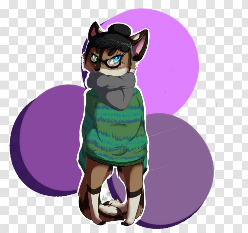Horse Cat Cartoon Character - Purple Transparent PNG