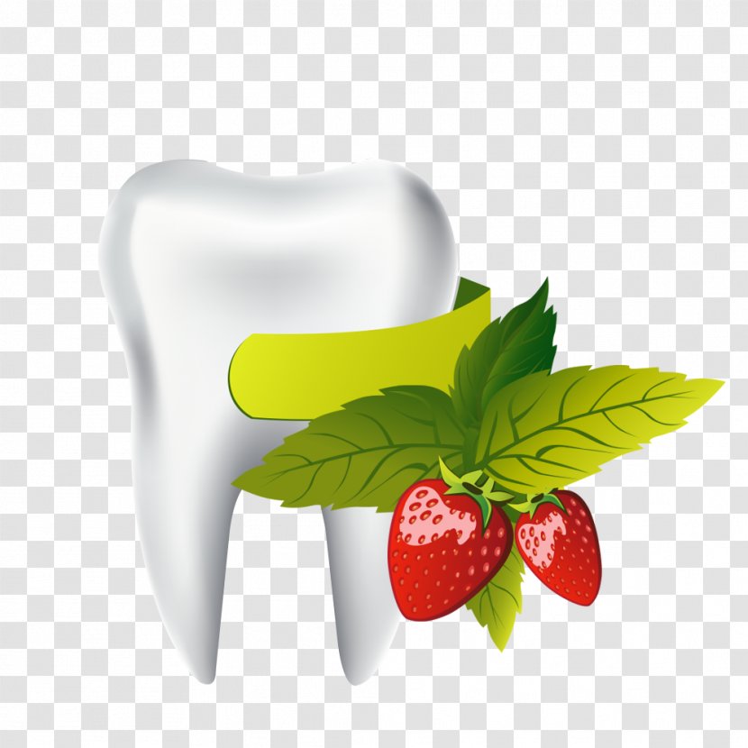 Toothpaste Dentistry - Human Tooth - Strawberry Transparent PNG