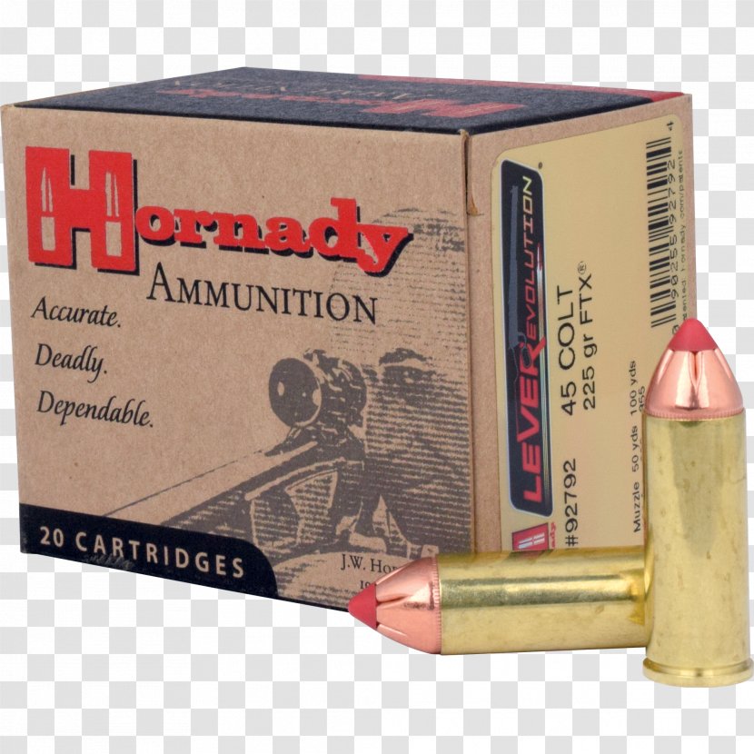 .45 Colt ACP Hornady Colt's Manufacturing Company Automatic Pistol - S - Ammunition Transparent PNG