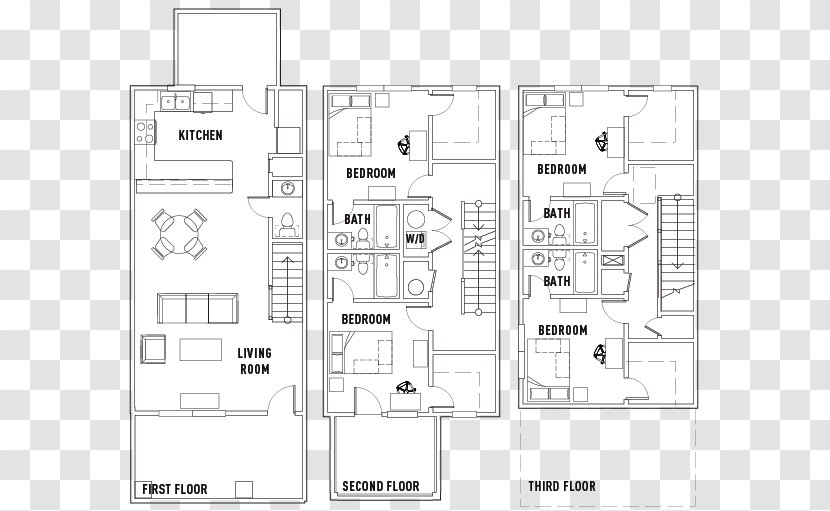 Floor Plan Line Pattern - Bed Transparent PNG