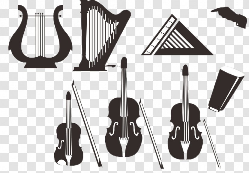 Musical Instrument Silhouette - Flower - Instruments Silhouettes Transparent PNG