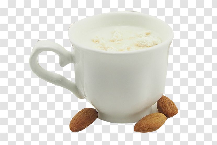 Tea Coffee Milk Mandelte Cafxe9 Au Lait - Nutrition Almond Material Transparent PNG