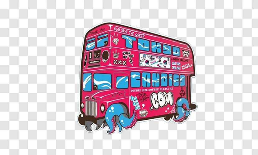 Adobe Illustrator Illustration - Art Director - Rose Red Double Bus Transparent PNG