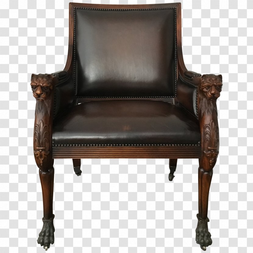 Furniture Club Chair Wood Antique - Armchair Transparent PNG