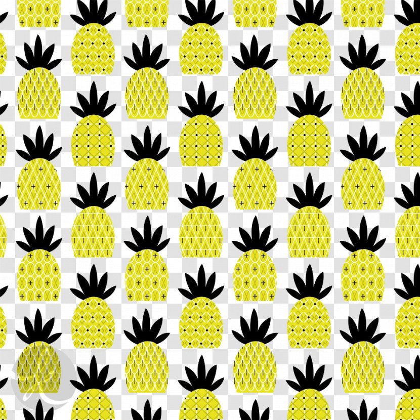 Floral Design Flower Cartoon Pattern - Black And White - Pineapple Background Transparent PNG