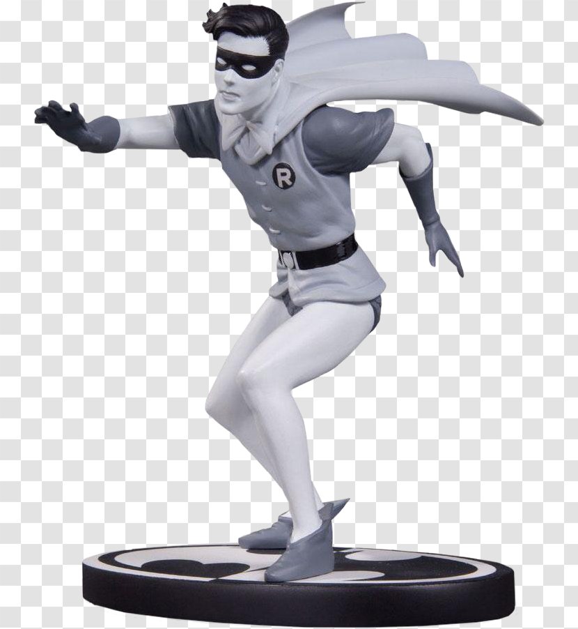 Batman Black And White Robin Statue Detective Comics - Action Toy Figures Transparent PNG