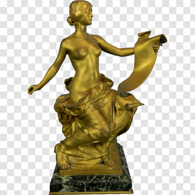 Bronze Sculpture Statue The Little Mermaid - Brass - Gold Transparent PNG