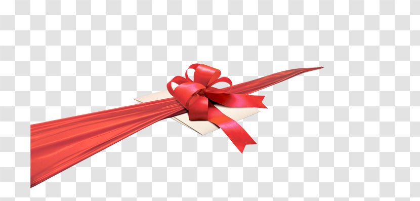 Gift Red Ribbon - Shoelace Knot - Greeting Card Transparent PNG