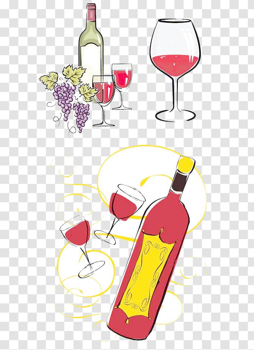 Red Wine Glass Bottle - Tall Background Material Transparent PNG