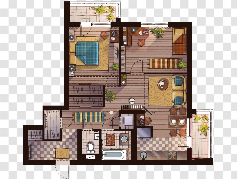 Floor Plan Architecture Architectural Apartment Home - House Transparent PNG