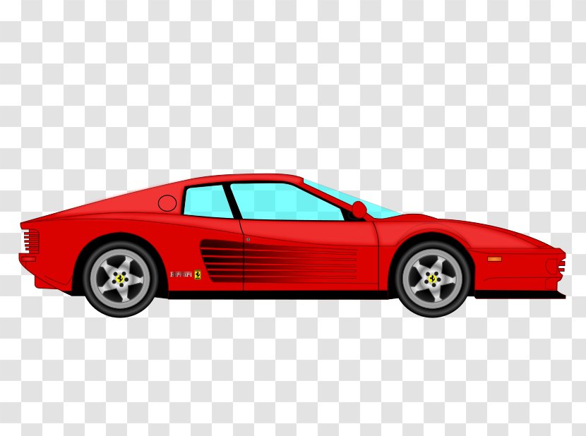 Sports Car Ferrari Testarossa Clip Art - Vehicle Transparent PNG