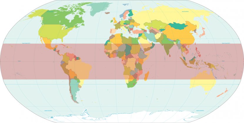 Southern Hemisphere Polar Regions Of Earth Northern Tropics Tropic Cancer - Human Behavior - World Map Transparent PNG