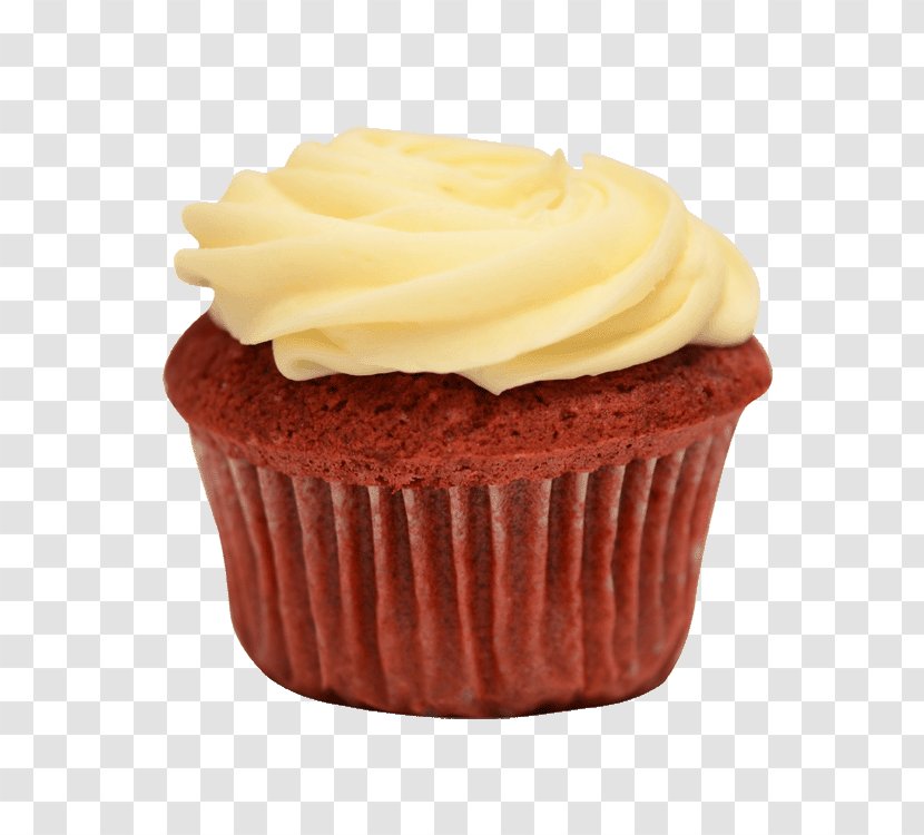 Cupcake Red Velvet Cake Cream Frosting & Icing Muffin - Chocolate Transparent PNG