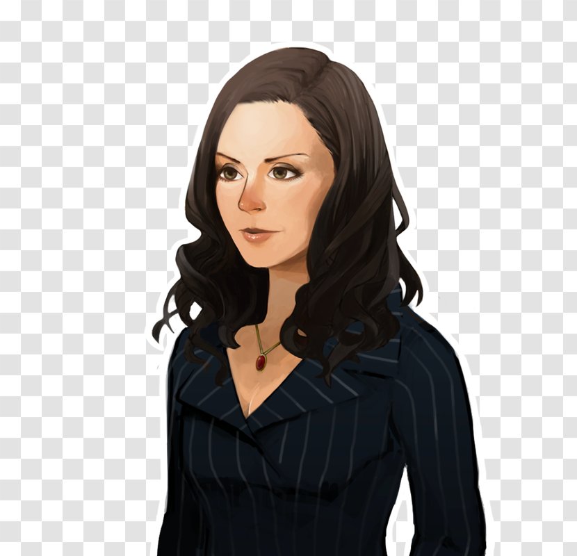 Black Hair Brown Coloring Image - Long Transparent PNG