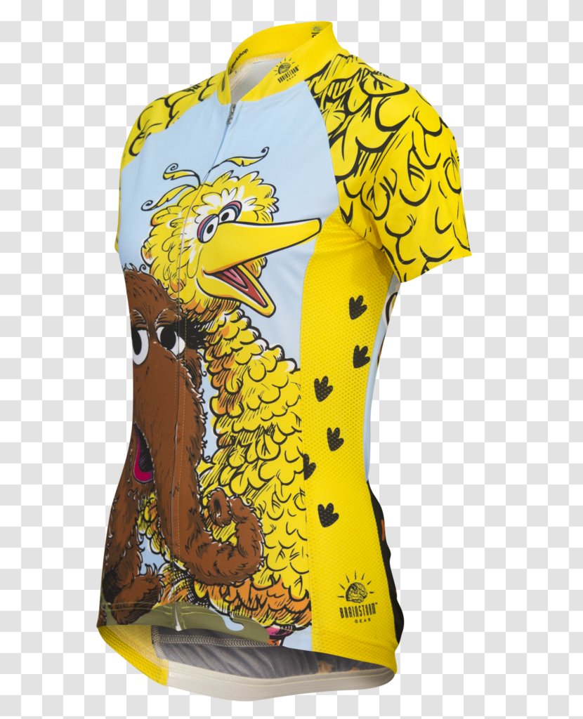 Mr. Snuffleupagus Big Bird T-shirt Cycling Jersey - Watercolor Transparent PNG