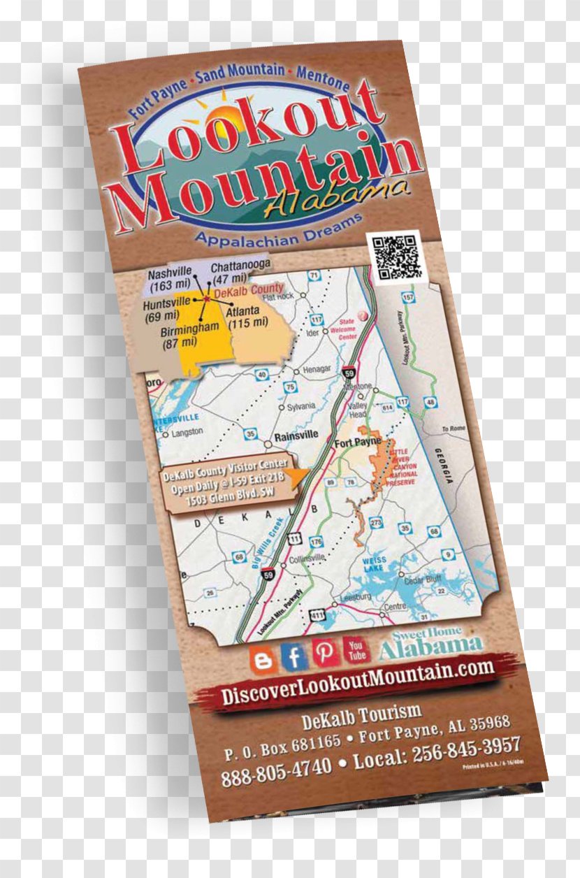 DeKalb County, Alabama Lookout Mountain Map Guidebook - Brochure Mockup Transparent PNG