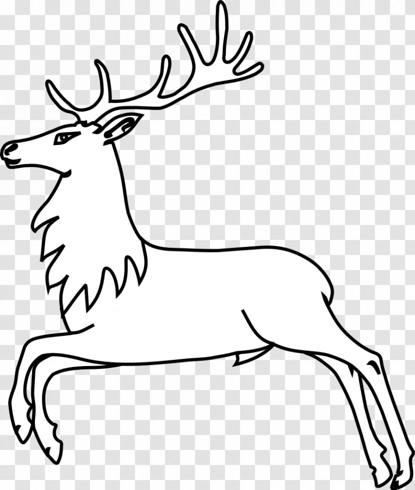 Deer Heraldry Figura Clip Art - Coloring Book Transparent PNG