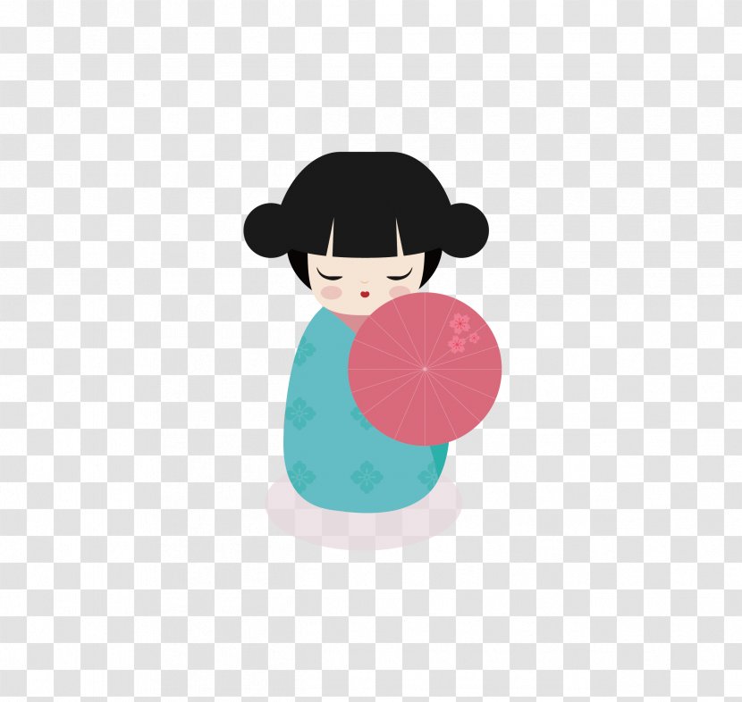 Doll Euclidean Vector Toy Kokeshi - Geisha - Kimono 2 Transparent PNG