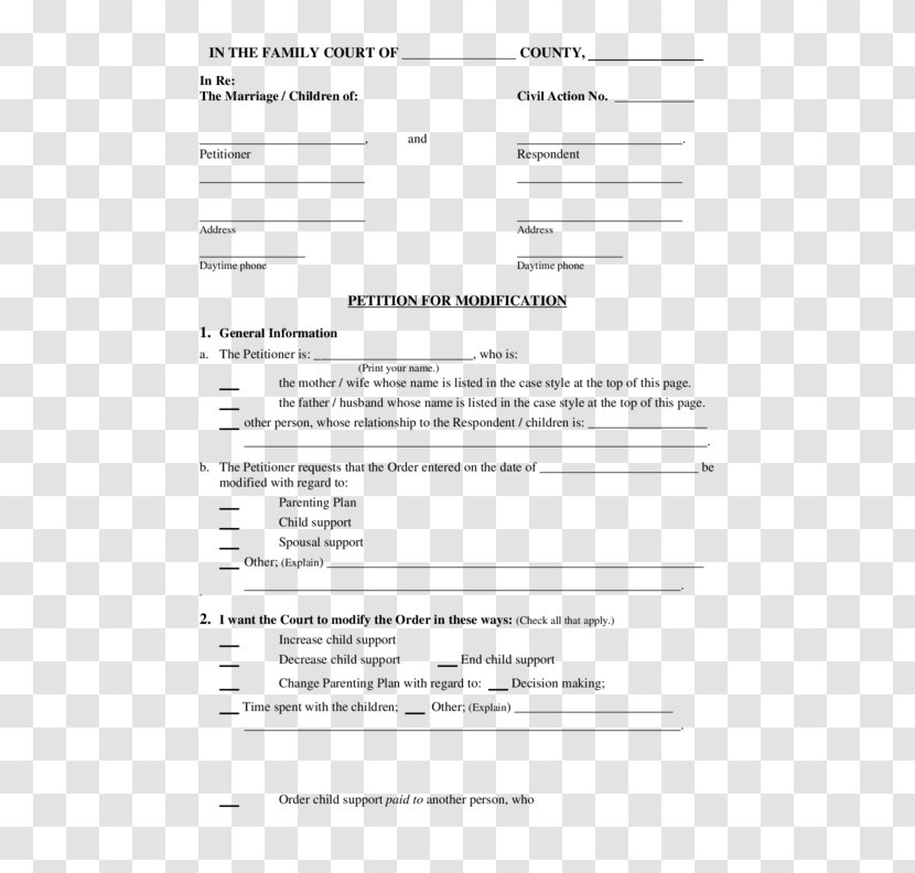 Document Paper Form Template Child Support - Abstract - Diagram Transparent PNG