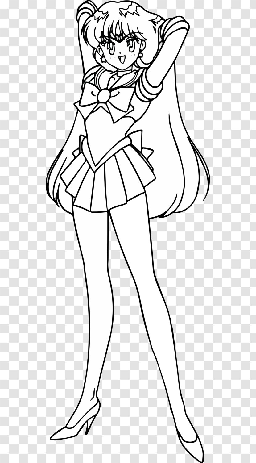 Sailor Mars Moon Line Art Mercury Saturn - Clothing - Splashing On Transparent PNG