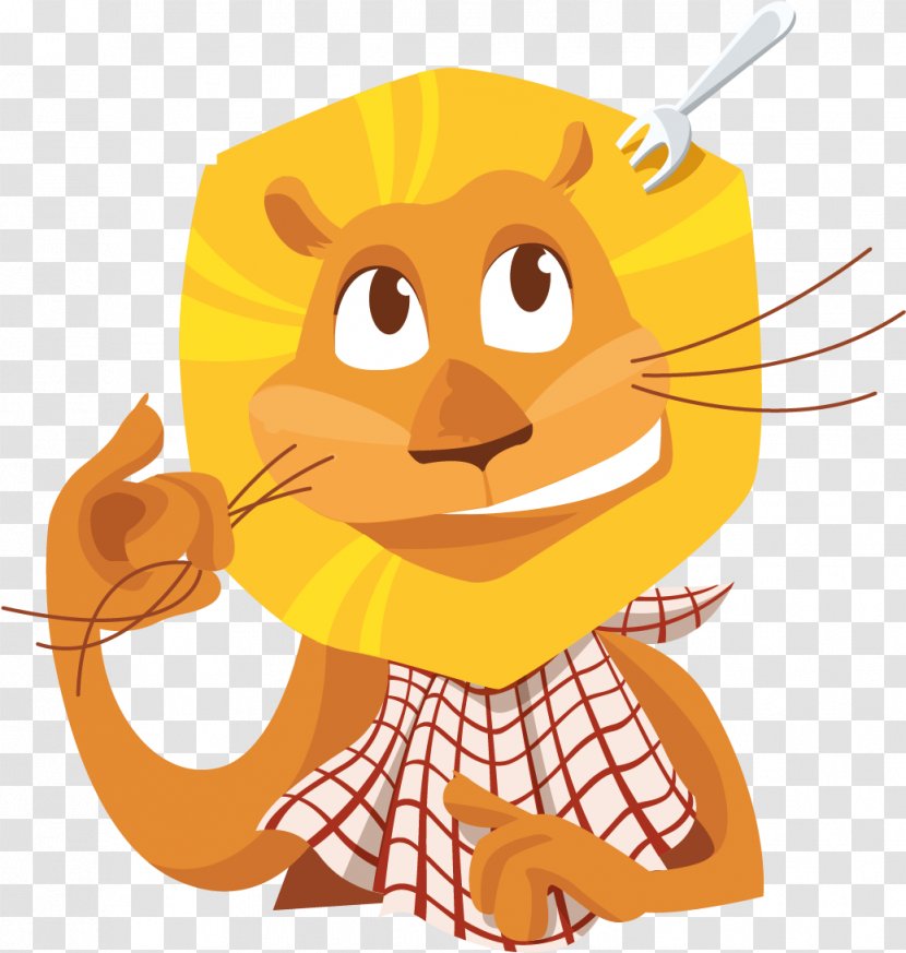 Cartoon Yellow Smile Lion Transparent PNG