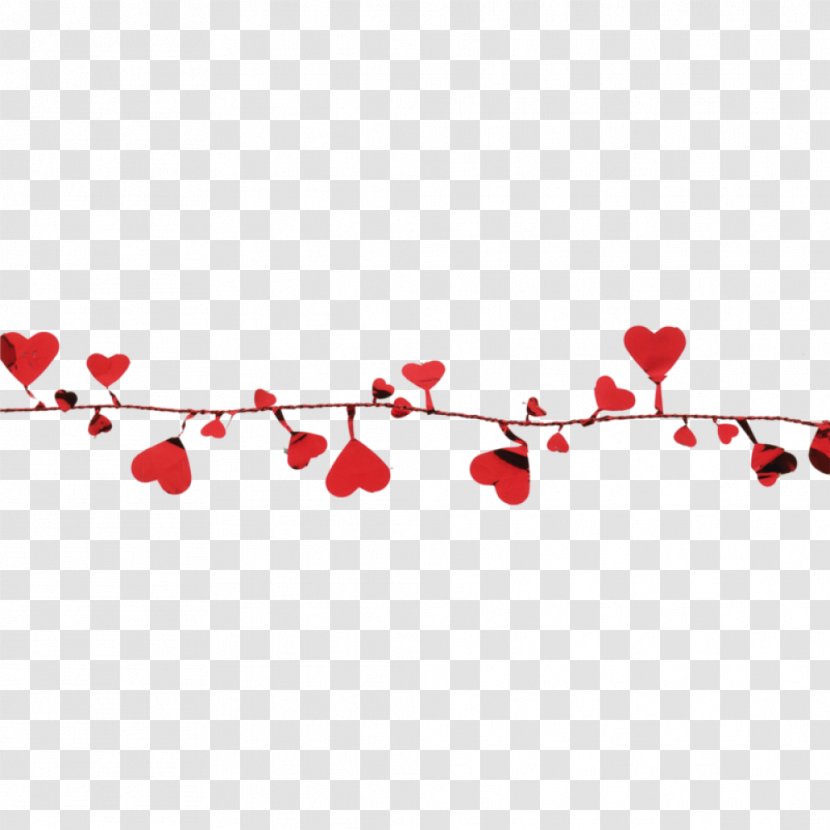 Heart Love Meter Length Garland - Red - Girlande Transparent PNG