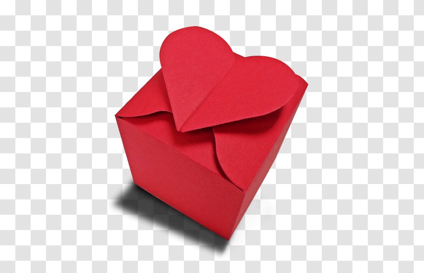 Paper Valentine's Day Origami Heart Red - Photography - Content Box Transparent PNG