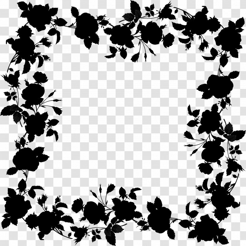 Pattern Floral Design Font Silhouette - Blackandwhite Transparent PNG
