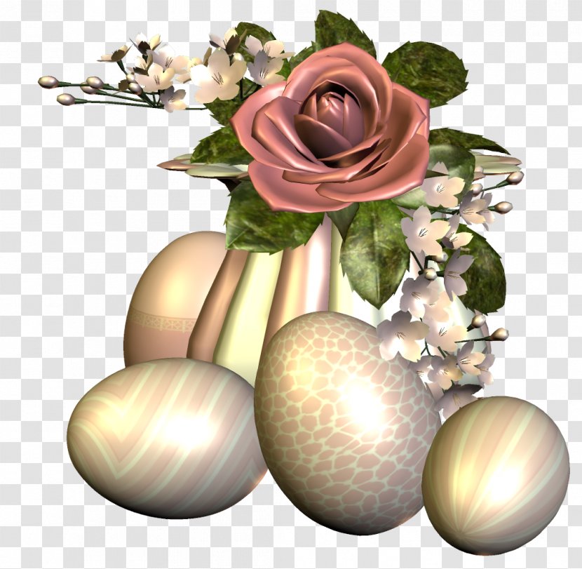 Easter Egg Christmas Holiday Flower - Golden Transparent PNG